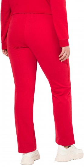 Ulla Popken Elastic Waist Sweatpants Red - Traperice & Hlače u Velikim Veličinama – Plus Size - 