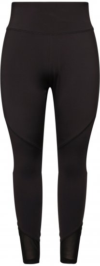 Ulla Popken Mesh Panel Leggings Black - Traperice & Hlače u Velikim Veličinama – Plus Size - 