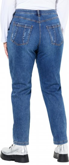 Ulla Popken Lightly Distressed Boyfriend Jeans Blue - Traperice & Hlače u Velikim Veličinama – Plus Size - 
