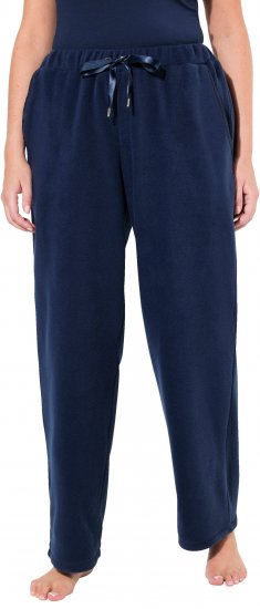 Ulla Popken Fleece Loungewear Pants Night Blue - Traperice & Hlače u Velikim Veličinama – Plus Size - 