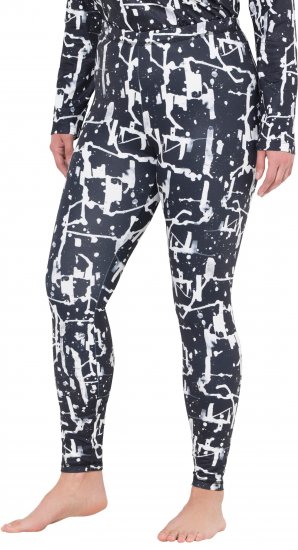 Ulla Popken Quick Drying Abstract Print Leggings Black - Traperice & Hlače u Velikim Veličinama – Plus Size - 