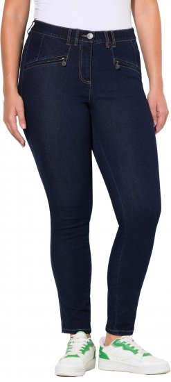 Ulla Popken High Waisted Stretch Fit Jeans Denim Blue - Traperice & Hlače u Velikim Veličinama – Plus Size - 