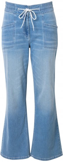 Ulla Popken Patch Pocket Elastic Waist Jeans Blue - Traperice & Hlače u Velikim Veličinama – Plus Size - 