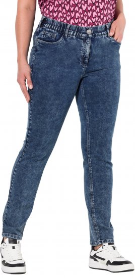 Ulla Popken Jersey Slim Leg Jeans Denim Blue - Traperice & Hlače u Velikim Veličinama – Plus Size - 