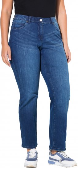 Ulla Popken Mandy Straight Leg Comfort Waist Jeans Blue Denim - Traperice & Hlače u Velikim Veličinama – Plus Size - 