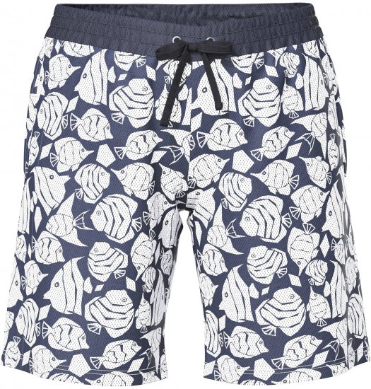 Ulla Popken Angelfish Mesh Shorts Blue - Traperice & Hlače u Velikim Veličinama – Plus Size - 