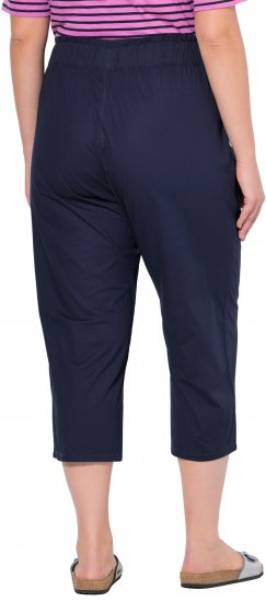 Ulla Popken Stretch Fit Paper Bag Culottes Navy - Traperice & Hlače u Velikim Veličinama – Plus Size - 
