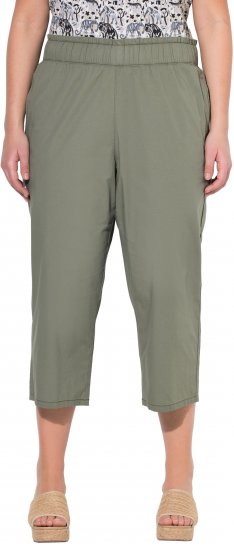 Ulla Popken Stretch Fit Paper Bag Culottes Green - Traperice & Hlače u Velikim Veličinama – Plus Size - 