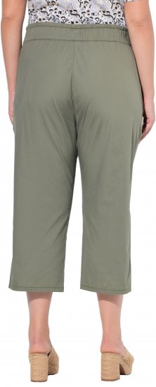 Ulla Popken Stretch Fit Paper Bag Culottes Green - Traperice & Hlače u Velikim Veličinama – Plus Size - 