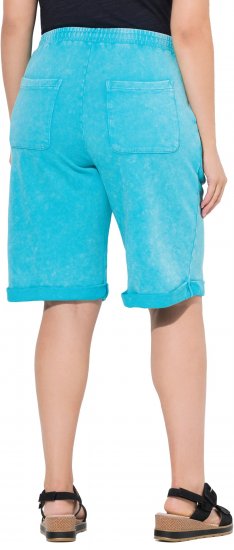 Ulla Popken Acid Wash Elastic Waist Sweatshirts Blue - Traperice & Hlače u Velikim Veličinama – Plus Size - 