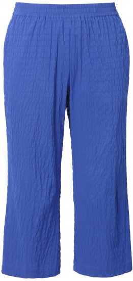 Ulla Popken Textured Elastic Waist Cropped Pants Opal Green - Traperice & Hlače u Velikim Veličinama – Plus Size - 