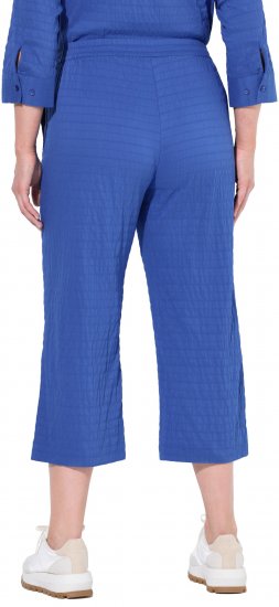 Ulla Popken Textured Elastic Waist Cropped Pants Opal Green - Traperice & Hlače u Velikim Veličinama – Plus Size - 