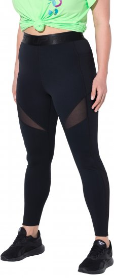 Ulla Popken Mesh Panel Quick Drying Performance Leggings Black - Traperice & Hlače u Velikim Veličinama – Plus Size - 