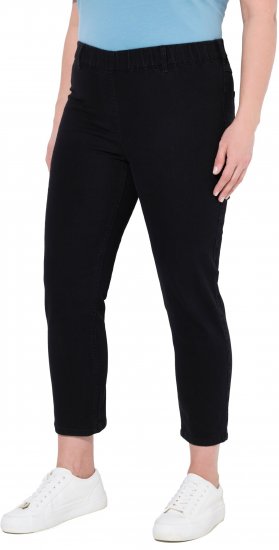 Ulla Popken Cropped Jeggings Black - Traperice & Hlače u Velikim Veličinama – Plus Size - 
