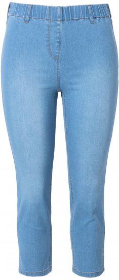 Ulla Popken Cropped Jeggings Light Blue Denim - Traperice & Hlače u Velikim Veličinama – Plus Size - 