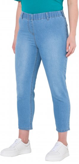 Ulla Popken Cropped Jeggings Light Blue Denim - Traperice & Hlače u Velikim Veličinama – Plus Size - 