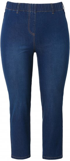 Ulla Popken Cropped Jeggings Blue Denim - Traperice & Hlače u Velikim Veličinama – Plus Size - 