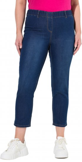 Ulla Popken Cropped Jeggings Blue Denim - Traperice & Hlače u Velikim Veličinama – Plus Size - 