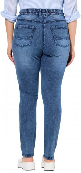 Ulla Popken Vintage Wash Stretch Fit Jeans Blue Denim - Traperice & Hlače u Velikim Veličinama – Plus Size - 