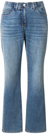 Ulla Popken Bow Embroidery Stretch Fit Jeans Blue Denim - Traperice & Hlače u Velikim Veličinama – Plus Size - 