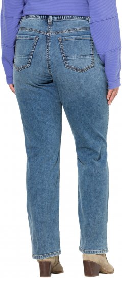 Ulla Popken Bow Embroidery Stretch Fit Jeans Blue Denim - Traperice & Hlače u Velikim Veličinama – Plus Size - 