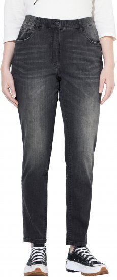 Ulla Popken Vintage Wash Stretch Fit Jeans Black - Traperice & Hlače u Velikim Veličinama – Plus Size - 