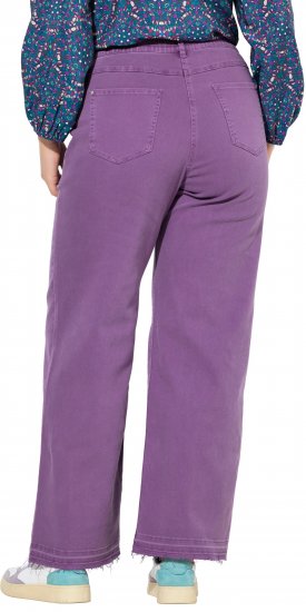 Ulla Popken Purple Fringed Hem Stretch Fit Jeans Lavender - Traperice & Hlače u Velikim Veličinama – Plus Size - 