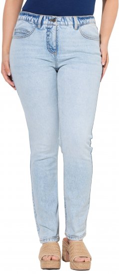 Ulla Popken Slim Leg Stretch Fit Jeans Light Blue Denim - Traperice & Hlače u Velikim Veličinama – Plus Size - 