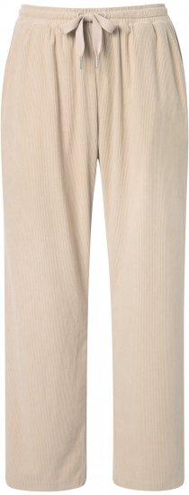 Ulla Popken Corduroy Elastic Waist Pants Brown - Traperice & Hlače u Velikim Veličinama – Plus Size - 
