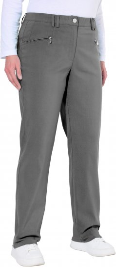 Ulla Popken Thermal Stretch Fit Mony Pants Graphite Grey - Traperice & Hlače u Velikim Veličinama – Plus Size - 