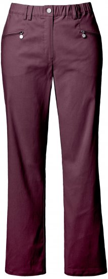 Ulla Popken Thermal Stretch Fit Mony Pants Aubergine - Traperice & Hlače u Velikim Veličinama – Plus Size - 