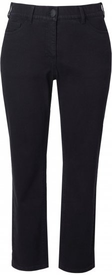 Ulla Popken Stretch Fit Boyfriend Jeans Black - Traperice & Hlače u Velikim Veličinama – Plus Size - 