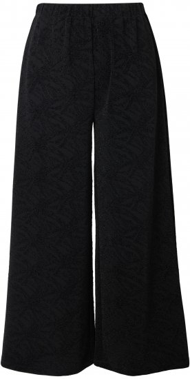 Ulla Popken Wide Leg Elastic Waist Glitter Pants Black - Traperice & Hlače u Velikim Veličinama – Plus Size - 