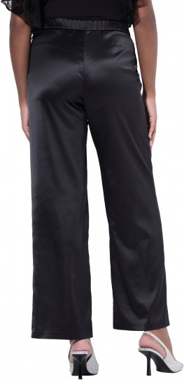 Ulla Popken Rhinestone Detail Comfort Waist Pants Black - Traperice & Hlače u Velikim Veličinama – Plus Size - 