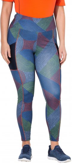 Ulla Popken Quick Drying Stitch Print Performance Leggings Grey - Traperice & Hlače u Velikim Veličinama – Plus Size - 