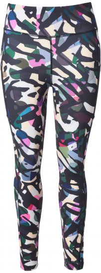 Ulla Popken Leopard Print Quick Drying Leggings Black - Traperice & Hlače u Velikim Veličinama – Plus Size - 