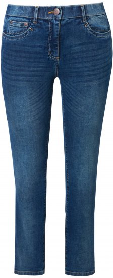 Ulla Popken Decorative Stitched Slim Leg Stretch Fit Jeans Blue Denim - Traperice & Hlače u Velikim Veličinama – Plus Size - 