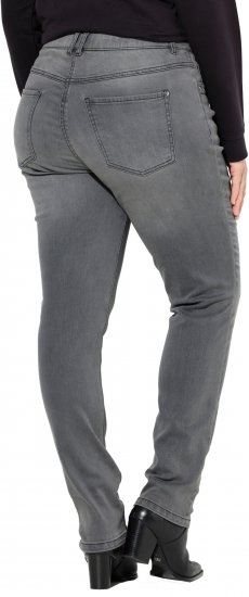 Ulla Popken Rivet Studded Stretch Fit Jeans Grey Denim - Traperice & Hlače u Velikim Veličinama – Plus Size - 