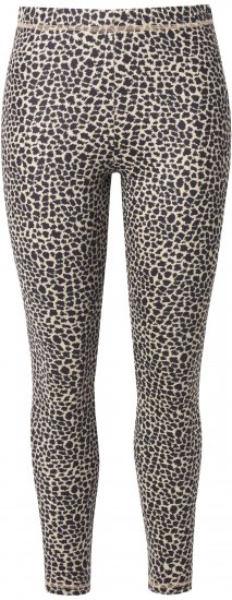 Ulla Popken Leopard Print Ski Leggings Black - Traperice & Hlače u Velikim Veličinama – Plus Size - 