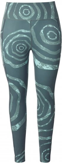 Ulla Popken Quick Drying Ripple Print Sport Leggings Black - Traperice & Hlače u Velikim Veličinama – Plus Size - 