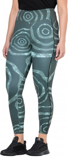 Ulla Popken Quick Drying Ripple Print Sport Leggings Black - Traperice & Hlače u Velikim Veličinama – Plus Size - 