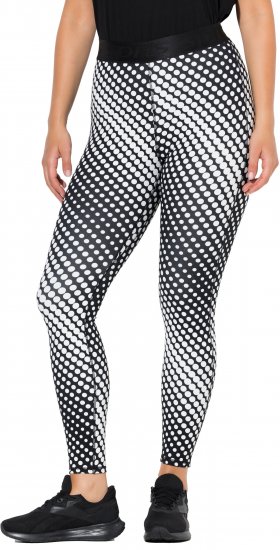 Ulla Popken Polka Dot Performance Leggings Black - Traperice & Hlače u Velikim Veličinama – Plus Size - 