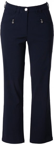 Ulla Popken Bengaline Elastic Waist Pants Navy - Traperice & Hlače u Velikim Veličinama – Plus Size - 