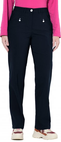 Ulla Popken Bengaline Elastic Waist Pants Navy - Traperice & Hlače u Velikim Veličinama – Plus Size - 