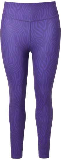Ulla Popken Neon Zebra Print Performance Leggings Purple - Traperice & Hlače u Velikim Veličinama – Plus Size - 