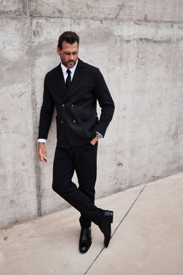 JP1880 Chino Jersey Trousers Flexnamic Black TALL - MUŠKA ODJEĆA MT-6XLT - Odjeća za Visoke Muškarce