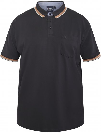 North Latitude 61128 Superflex Piké Polo Majica Crna - Polo majice - Muške Polo Majice Veliki Brojevi