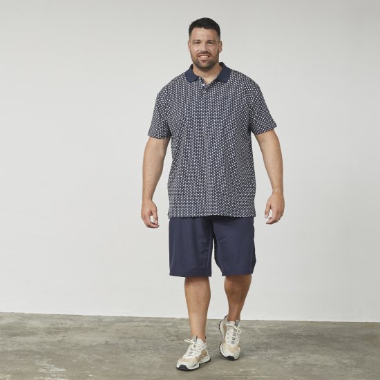 North Latitude 61134 Jersey Polo Majica s Cjelovitim Printom Tamno Plava - Polo majice - Muške Polo Majice Veliki Brojevi