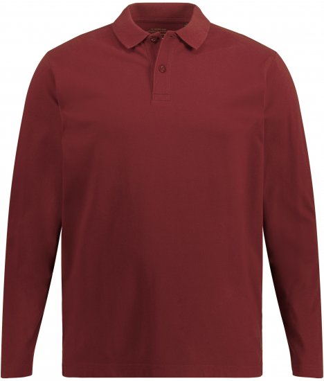 JP1880 Polo Shirt Long Sleeve Piqué Red - Polo majice - Muške Polo Majice Veliki Brojevi