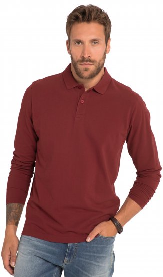 JP1880 Polo Shirt Long Sleeve Piqué Red - Polo majice - Muške Polo Majice Veliki Brojevi